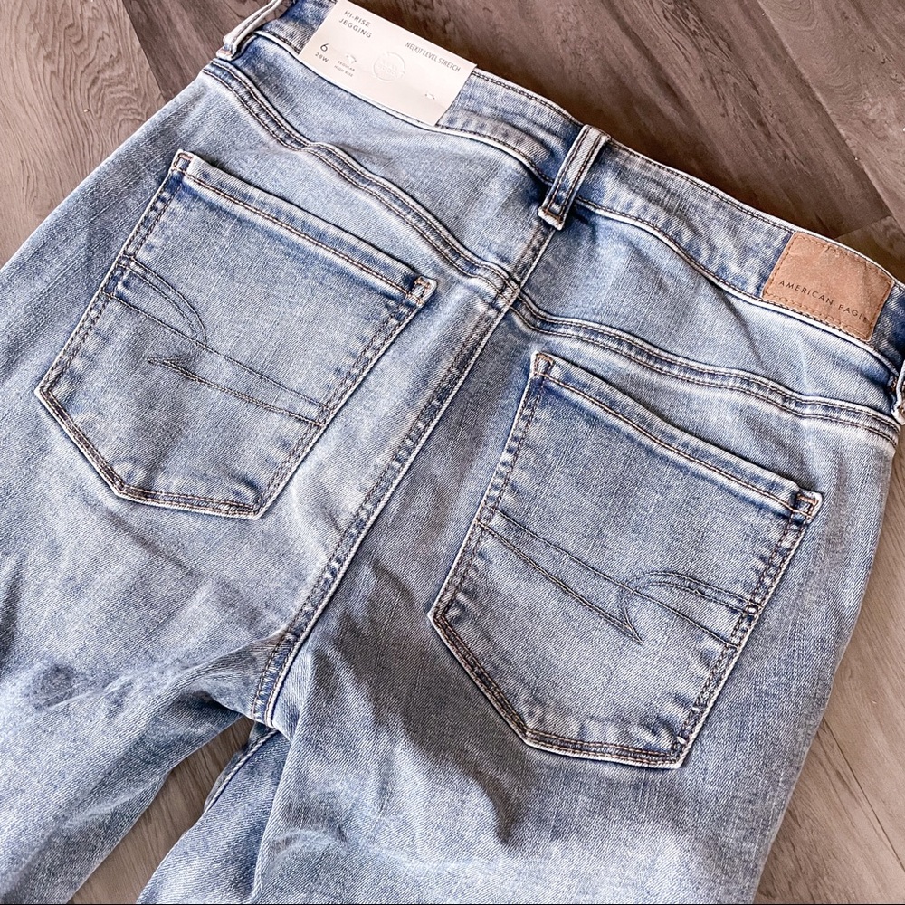 ‼️SOLD‼️ AE Light Blue Hi-Rise Jegging - Picture 5 of 10
